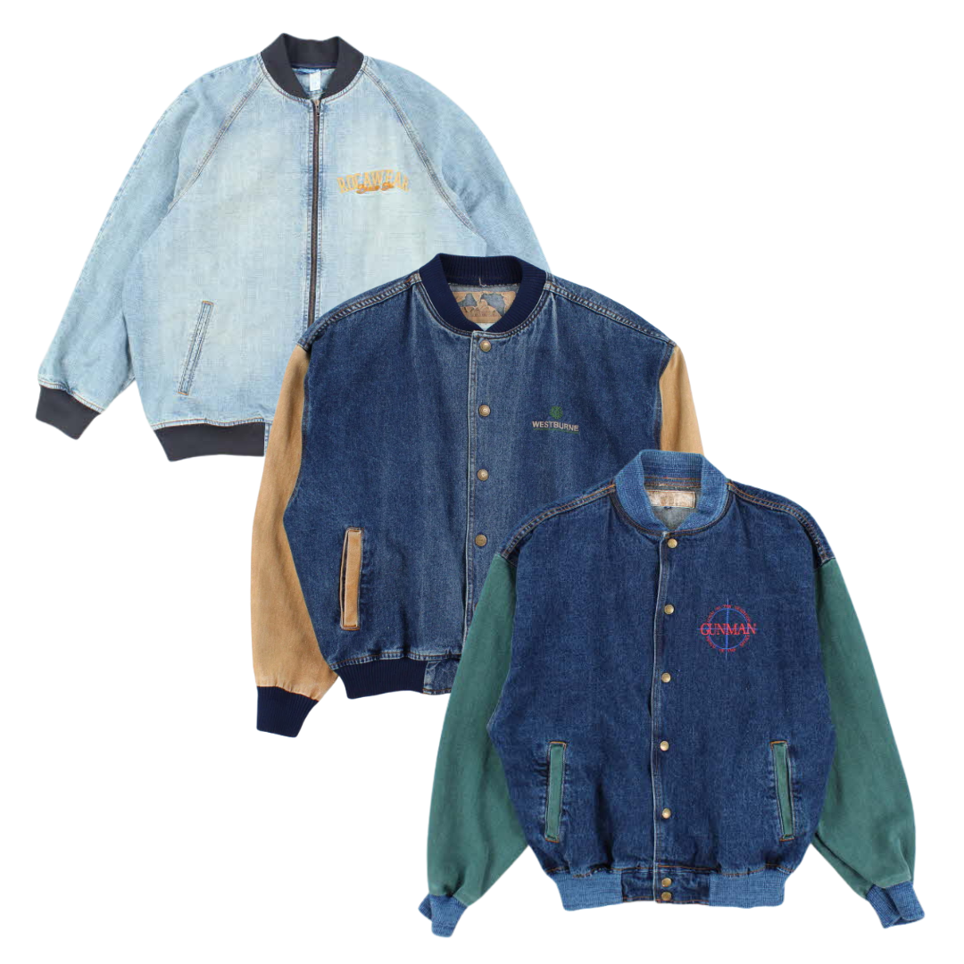 Denim Varsity Jackets - Best Vintage Wholesale