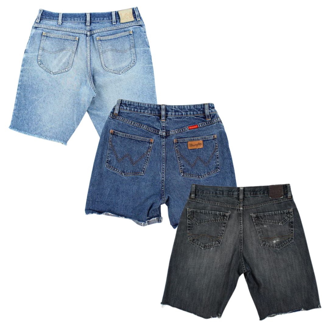Lee Wrangler Denim Cut-Off Shorts - Best Vintage Wholesale